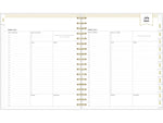 2024-2025 Blue Sky Day Designer Rugby Stripe 8" x 10" Academic Daily Planner, Plastic Cover, White/Black (137885-A25)