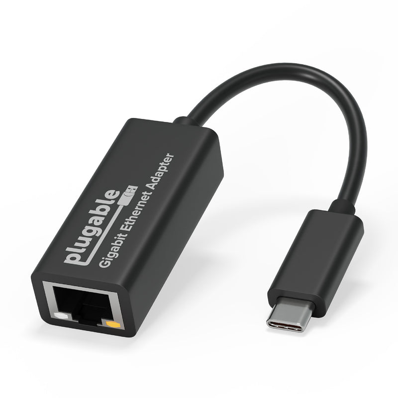Plugable USB Type-C Gigabit Ethernet Adapter, Male to Female, Black (USBC-E1000)