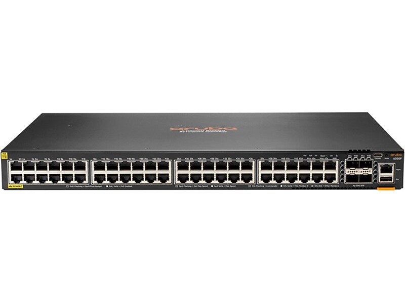 Aruba 6300F 48-Port Managed Switch, Black (JL665A#ABA)