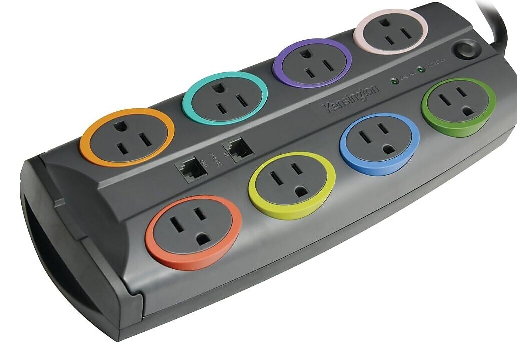 Kensington SmartSockets 8 Outlet Surge Protector, 8' Cord, 3090 Joules (K62691NA)