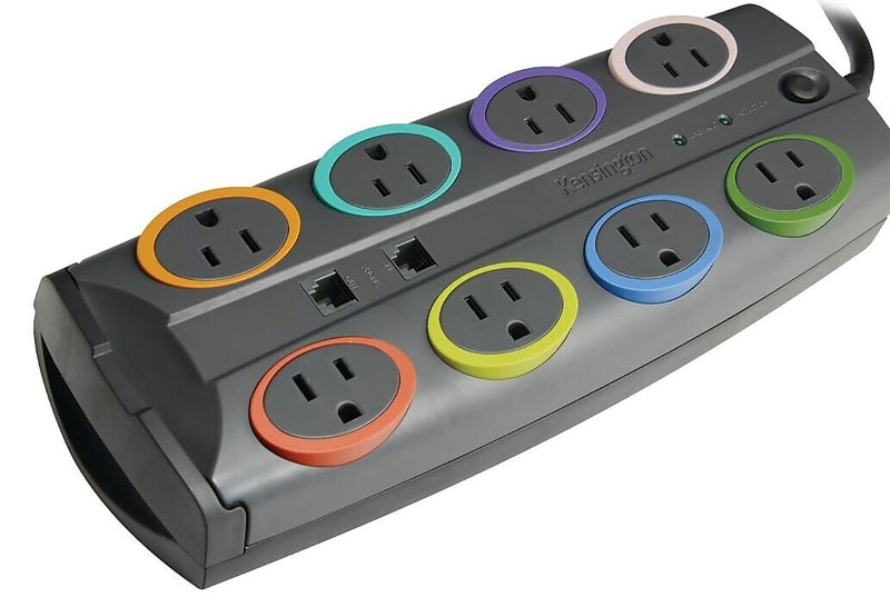 Kensington SmartSockets 8 Outlet Surge Protector, 8' Cord, 3090 Joules (K62691NA)