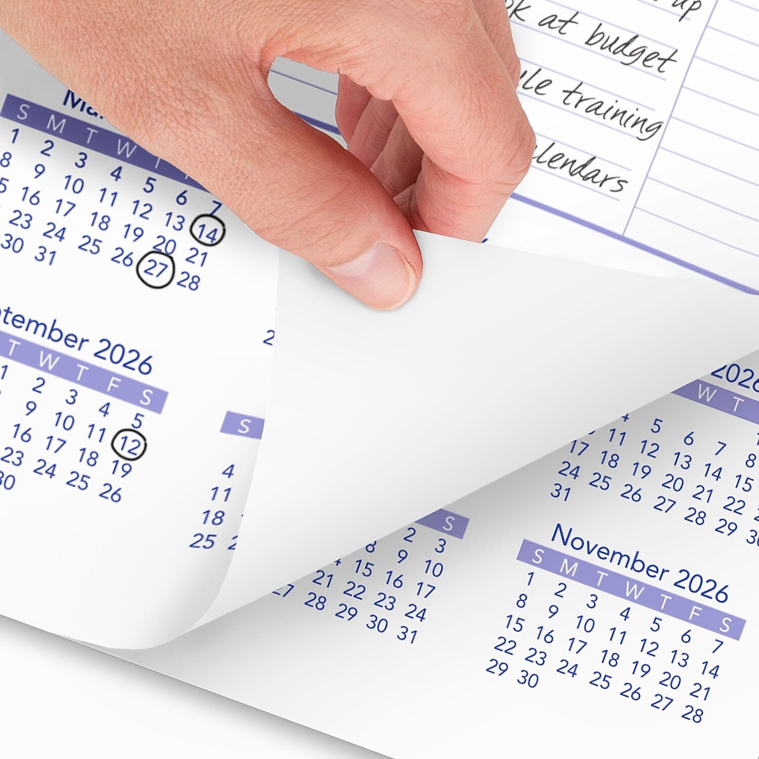 2026 AT-A-GLANCE 15.5" x 22.75" Monthly Wall Calendar, White/Purple (PM3-28-26)