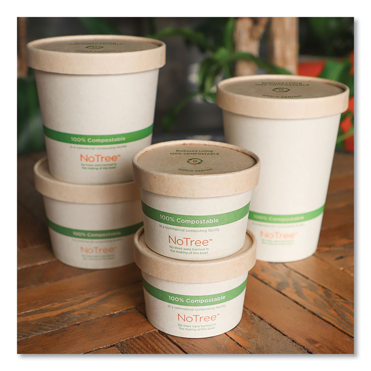 Paper Lids for Bowls, 4.6" Diameter, Brown, 500/Carton