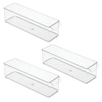 iDESIGN Stackable Plastic Storage Bin, 4" x 14.5"x 4", Clear, 3/Pack (28983M3)