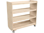 Flash Furniture Bright Beginnings Mobile 3-Section Storage Cart, 31.5"H x 31.5"W x 15.75"D, Brown (MK-KE24114-GG)
