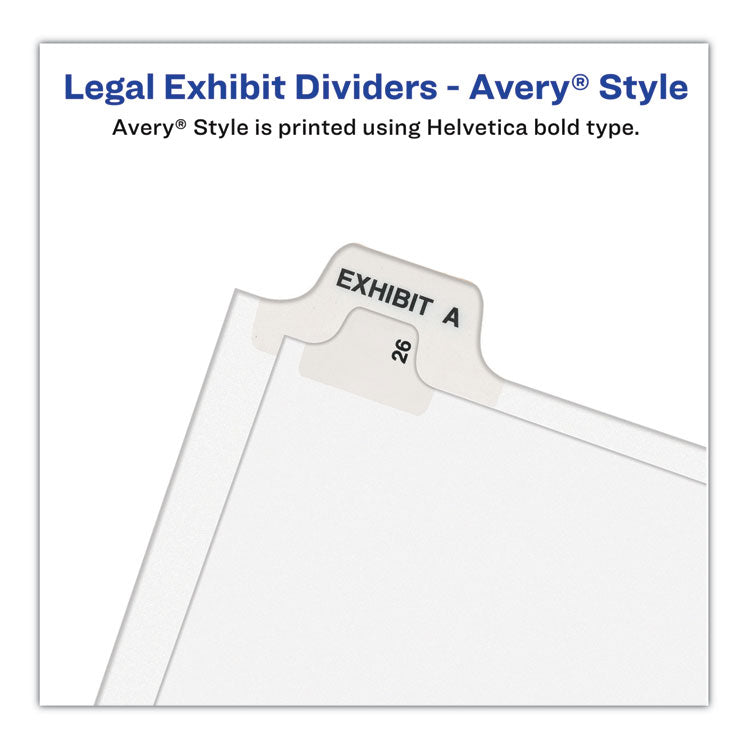 Preprinted Legal Exhibit Side Tab Index Dividers, Avery Style, 10-Tab, 58, 11 X 8.5, White, 25/pack, (1058)