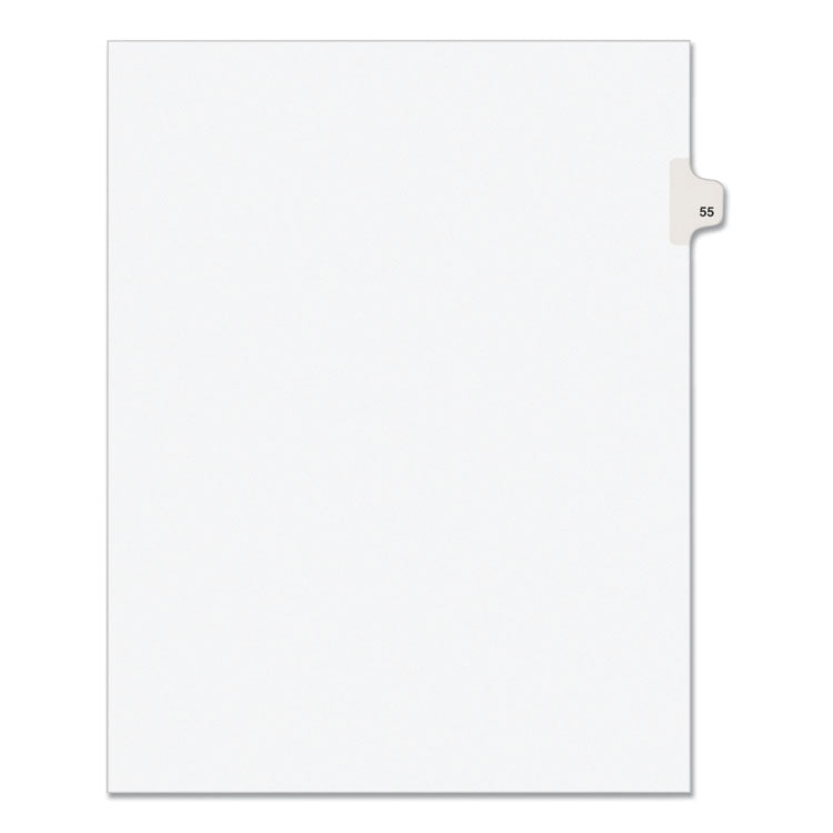 Preprinted Legal Exhibit Side Tab Index Dividers, Avery Style, 10-Tab, 55, 11 X 8.5, White, 25/pack, (1055)