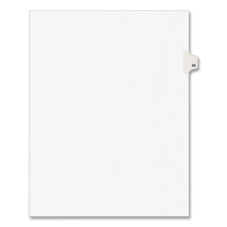 Preprinted Legal Exhibit Side Tab Index Dividers, Avery Style, 10-Tab, 56, 11 X 8.5, White, 25/pack, (1056)