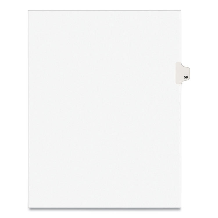 Preprinted Legal Exhibit Side Tab Index Dividers, Avery Style, 10-Tab, 58, 11 X 8.5, White, 25/pack, (1058)