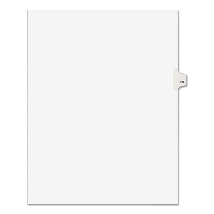 Preprinted Legal Exhibit Side Tab Index Dividers, Avery Style, 10-Tab, 59, 11 X 8.5, White, 25/pack, (1059)