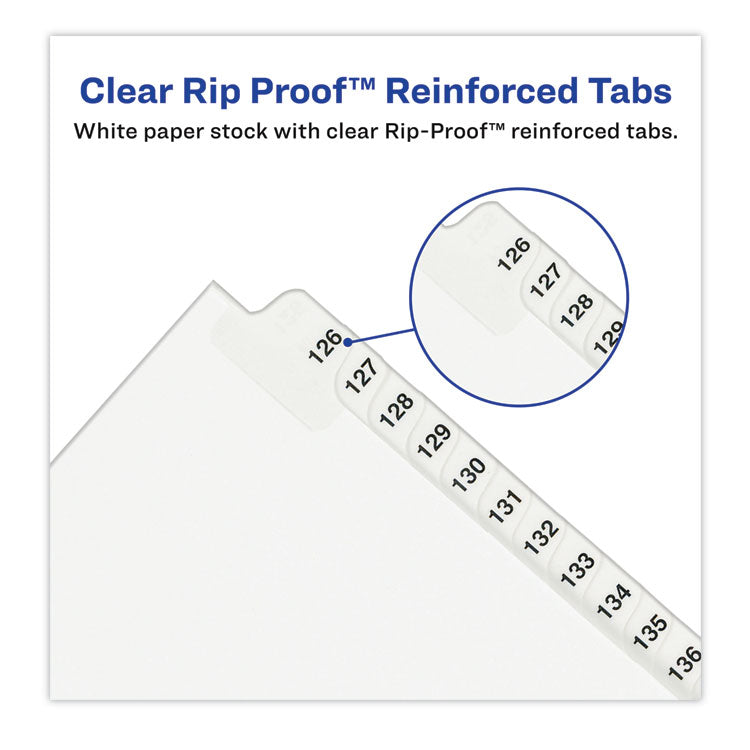 Preprinted Legal Exhibit Side Tab Index Dividers, Avery Style, 25-Tab, 1 To 25, 14 X 8.5, White, 1 Set, (1430)
