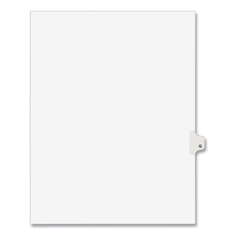Preprinted Legal Exhibit Side Tab Index Dividers, Avery Style, 26-Tab, Q, 11 X 8.5, White, 25/pack, (1417)