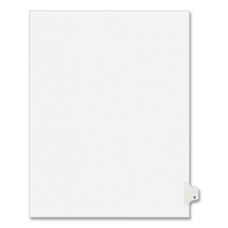 Preprinted Legal Exhibit Side Tab Index Dividers, Avery Style, 26-Tab, Y, 11 X 8.5, White, 25/pack, (1425)