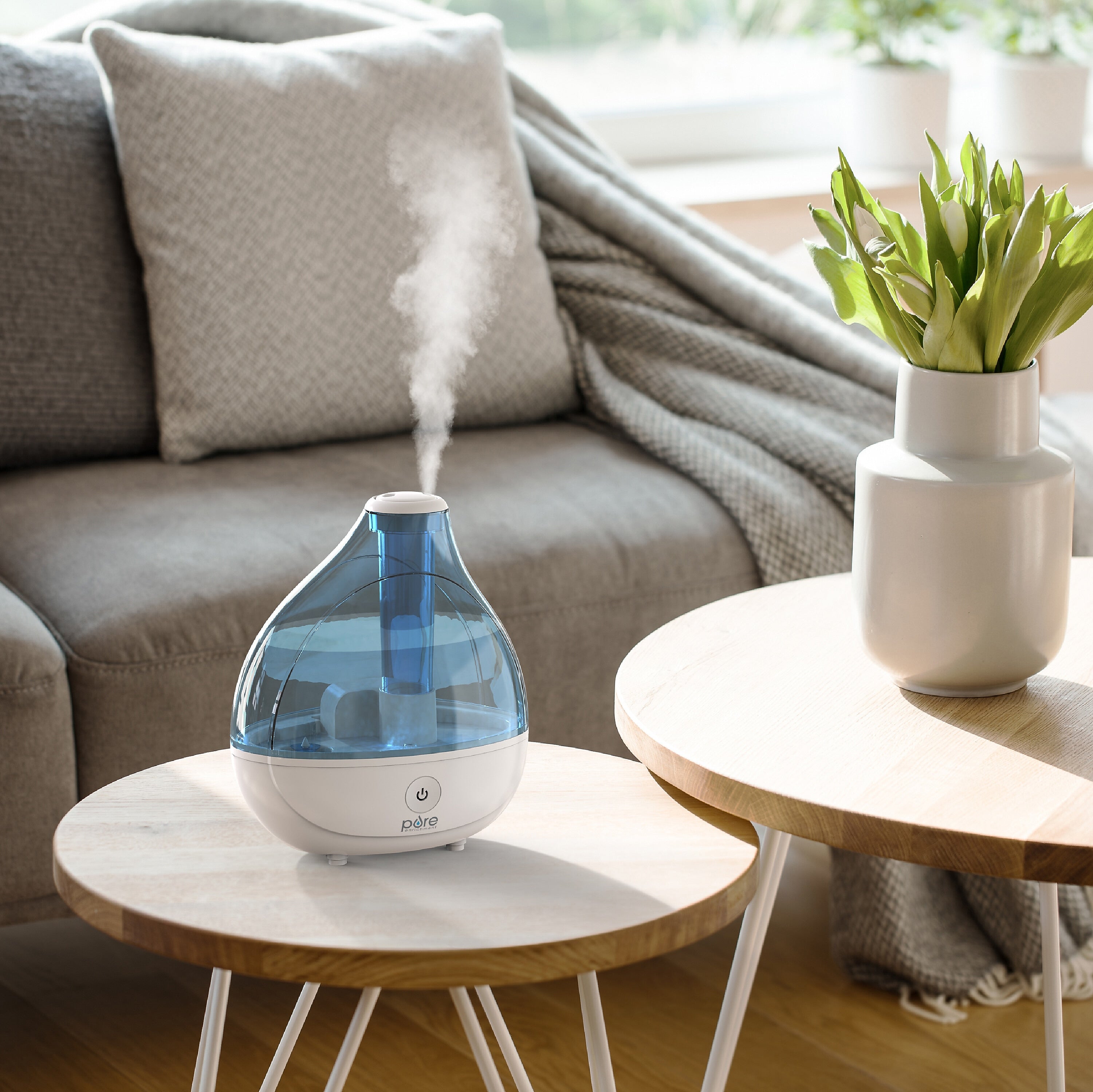 Pure Enrichment Ultrasonic Cool Mist Tabletop Humidifier, 0.45-Gallon, White (PEHUMIDIF-RT)