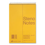 Standard Spiral Steno Pad, Gregg Rule, Brown Cover, 60 Eye-Ease Green 6 X 9 Sheets