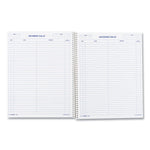 Wirebound Call Register, One-Part (No Copies), 11 x 8.5, 100 Forms Total