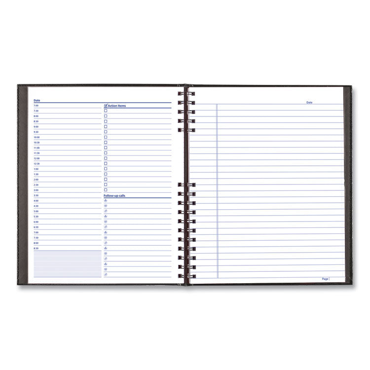 Notepro Undated Daily Planner, 10.75 X 8.5, Black Cover, Undated