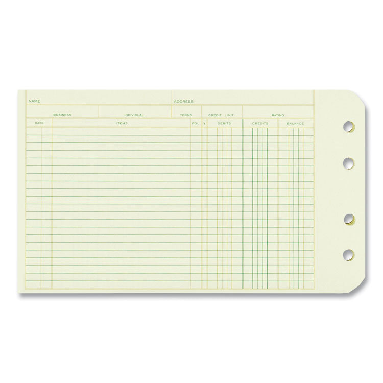 Four-Ring Binder Refill Sheets, 5 X 8.5, Green, 100/pack