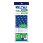 Receipt Book, Two-Part Carbonless, 7 x 2.75, 4 Forms/Sheet, 100 Forms Total