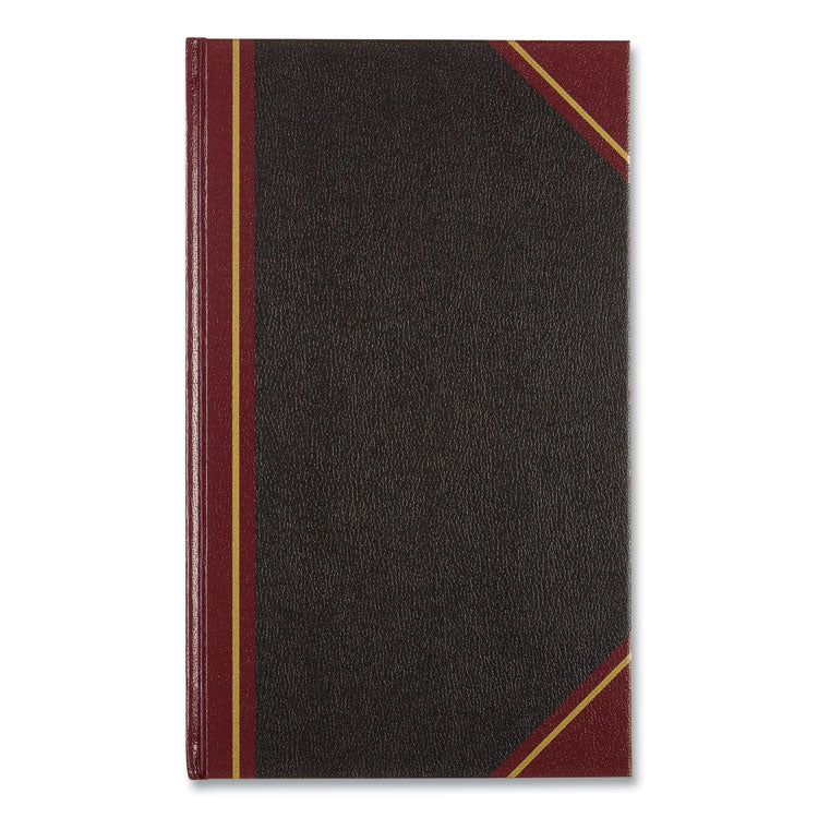 Texthide Eye-Ease Record Book, Black/burgundy/gold Cover, 14.25 X 8.75 Sheets, 300 Sheets/book