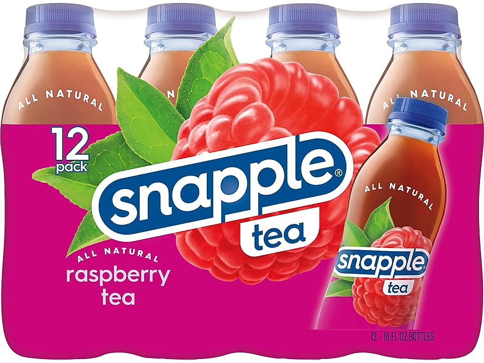 Snapple Raspberry Tea, 16 oz., 12 Bottles/Pack, 2 Packs/Carton (92816916)