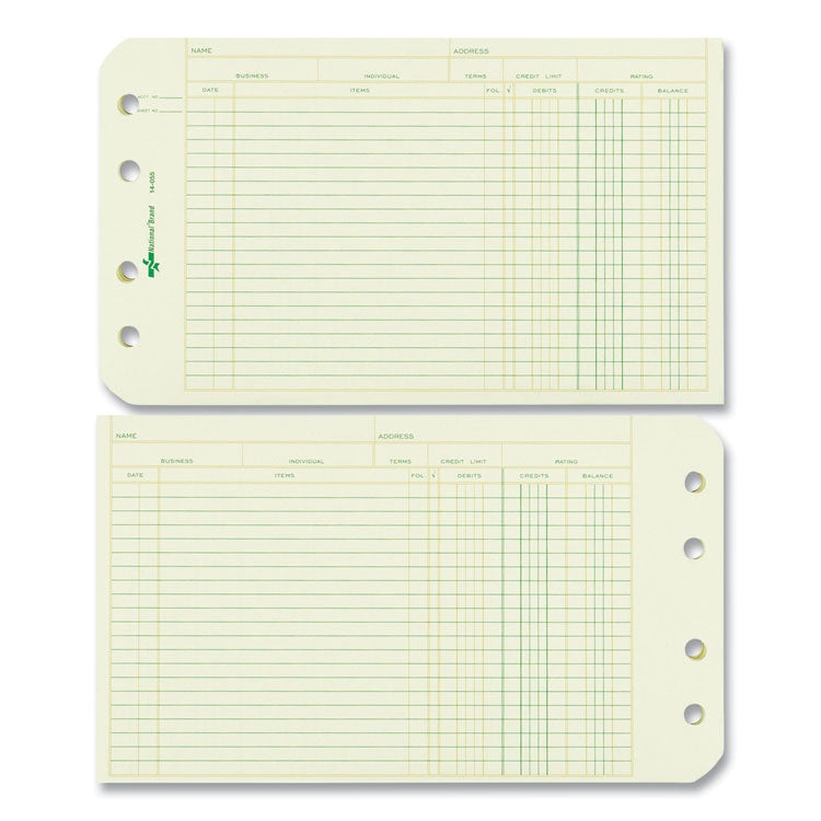 Four-Ring Binder Refill Sheets, 5 X 8.5, Green, 100/pack