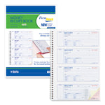 Money Receipt Book, FormGuard Cover, Three-Part Carbonless, 7 x 2.75, 4 Forms/Sheet, 100 Forms Total
