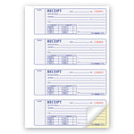 Receipt Book, Two-Part Carbonless, 7 x 2.75, 4 Forms/Sheet, 400 Forms Total