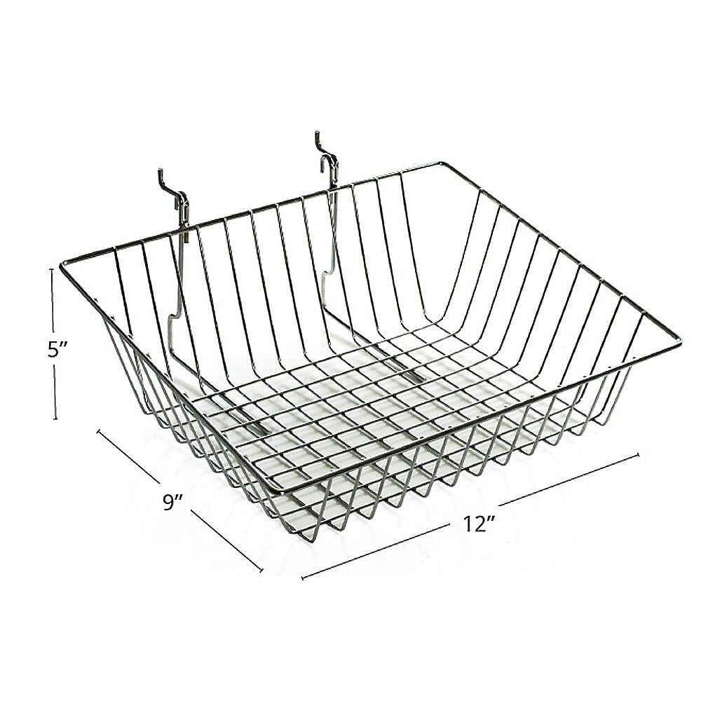 Azar Displays Sloped Chrome Wire Basket, 2/Pack (300624)
