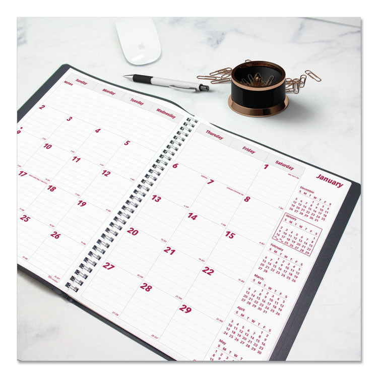 Essential Collection 14-Month Ruled Monthly Planner, 11 x 8.5, Black Cover, 14-Month: Dec 2024 to Jan 2026