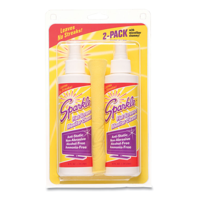 Flat Screen And Monitor Cleaner, Pleasant Scent, 8 Oz Bottle, 2/pack, 6/carton
