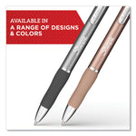 S-Gel Premium Metal Barrel Gel Pen, Retractable, Medium 0.7 Mm, Black Ink, Gun Metal Gray Barrel, Dozen