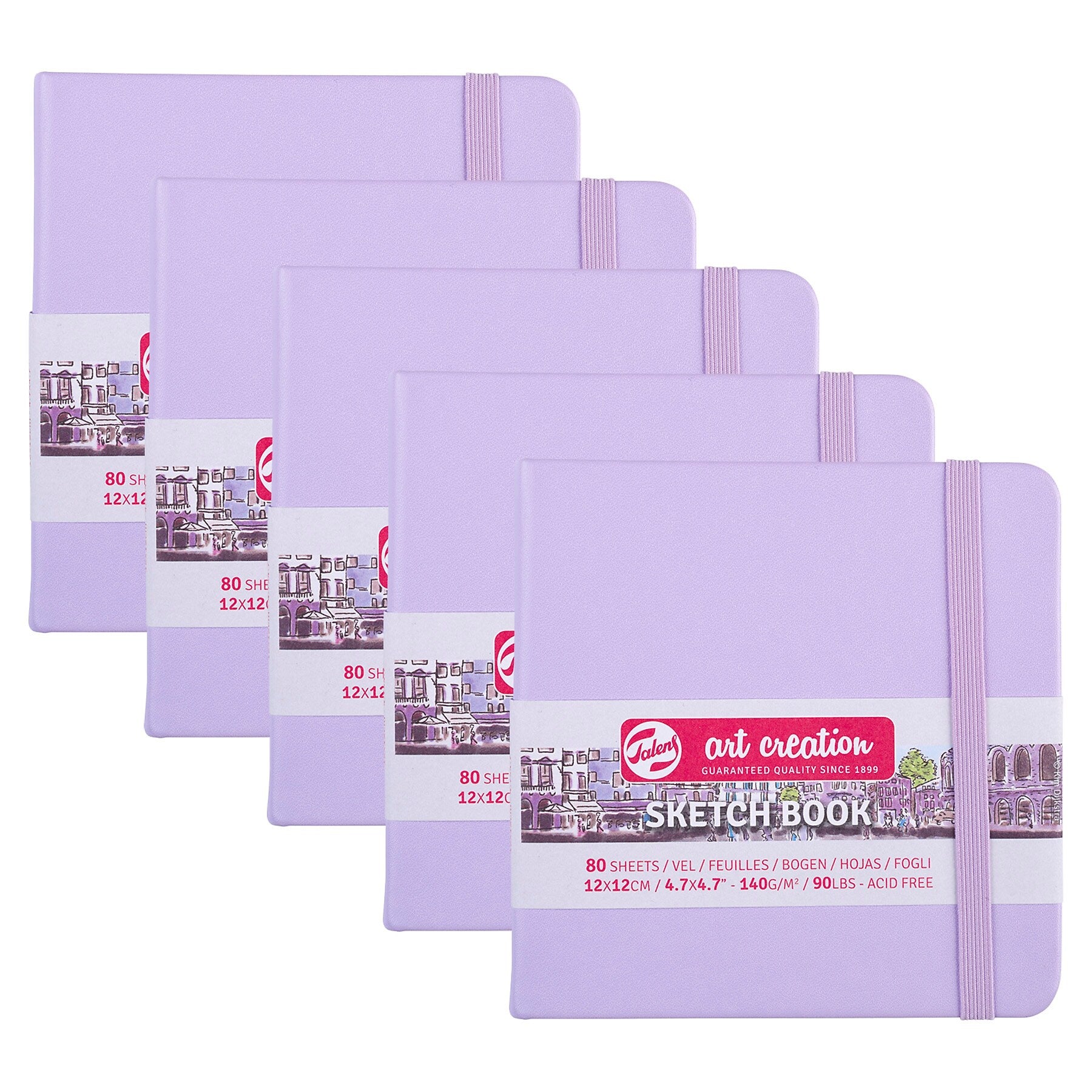 Talens Art Creation 4.7" x 4.7" Sketch Book, 80 Sheets/Book, 5/Bundle (TLN9314134M-5)