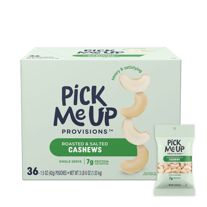 Pick Me Up Provisions™ Roasted & Salted Cashews, 1.5 oz., 36 Bags/Box (PM62981)