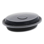 Pactiv Evergreen Newspring VERSAtainer Microwavable Containers, Oval, 6 oz, 5.7 x 4 x 1.1, Black/Clear, Plastic, 150/Carton