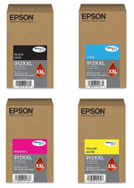 Epson T912XXL Black/Cyan/Magenta/Yellow Extra High Yield Ink Cartridges, 4/Pack