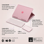 Logitech 4.41" x 11.02" Plastic Adjustable Casa Pop-Up Desk Work From Home Kit with Laptop Stand, Bohemian Blush ( 920-011237 )