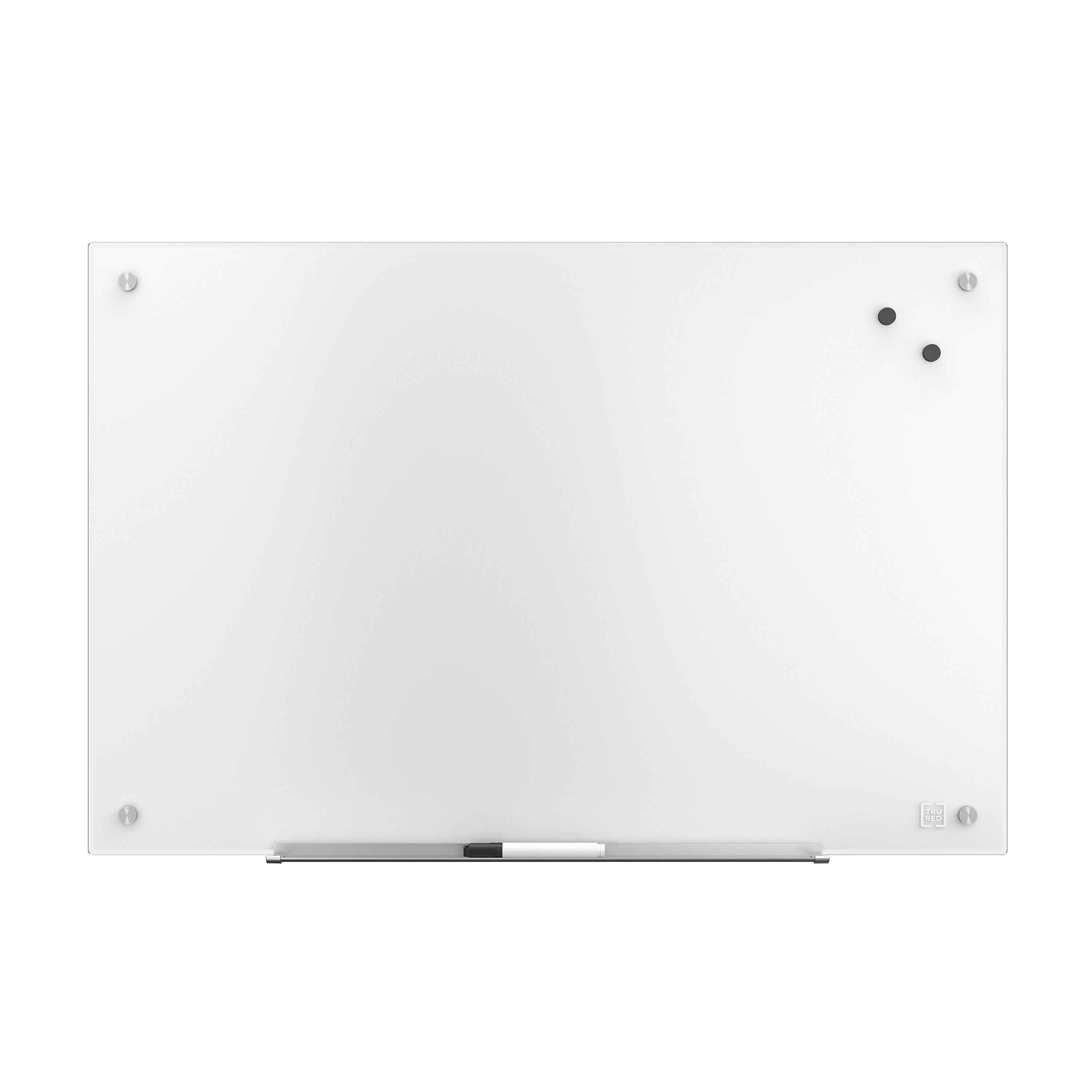 TRU RED™ Magnetic Tempered Glass Dry Erase Board, White, 3' x 2' (TR61195)