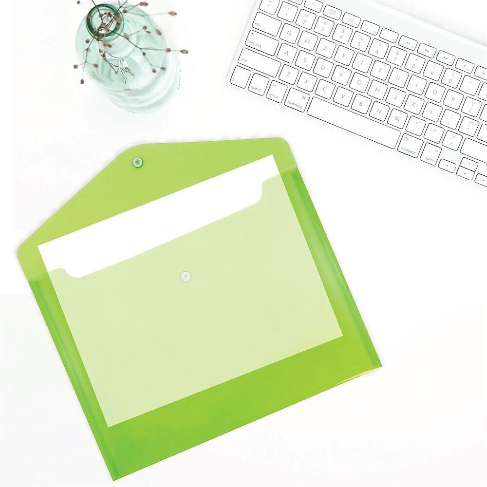 JAM Paper Premium Plastic Document File, Letter, Lime Green, 3/Pack (218S0LIX3)
