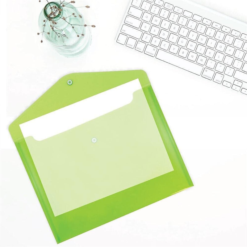JAM Paper Premium Plastic Document File, Letter, Lime Green, 3/Pack (218S0LIX3)