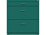 Space Solutions 3-Drawer Lateral File Cabinet, Letter/Legal Size, Lockable, 31.88"H x 30"W x 17.63"D, Teal (25074)