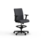 HON Ignition Vinyl Task Stool with Backrest and Footrest, Basalt (HITS5.A.H.U.SX23.T.SB)