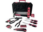 Apollo Tools Essential Tool Set, 65-Piece, Pink (DT0001P)