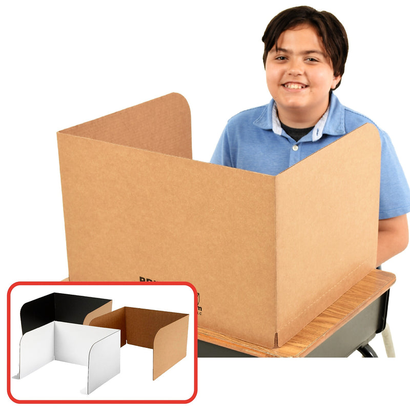 Classroom Products Foldable Cardboard Freestanding Privacy Shield, 13"H x 20"W, Kraft, 20/Box (1320 KR)
