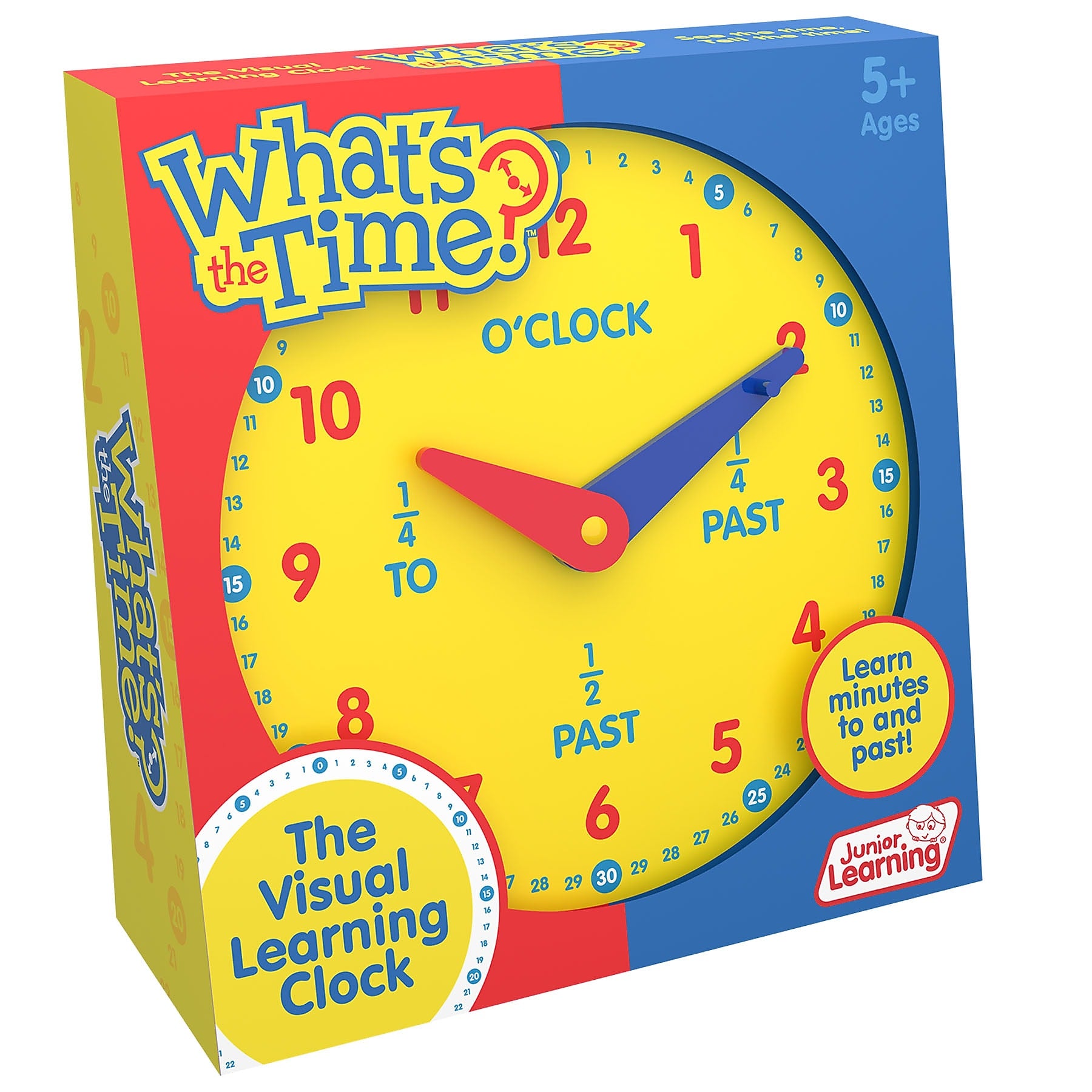 Junior Learning What's the Time? Geared Clock, Multicolored (JRL718)