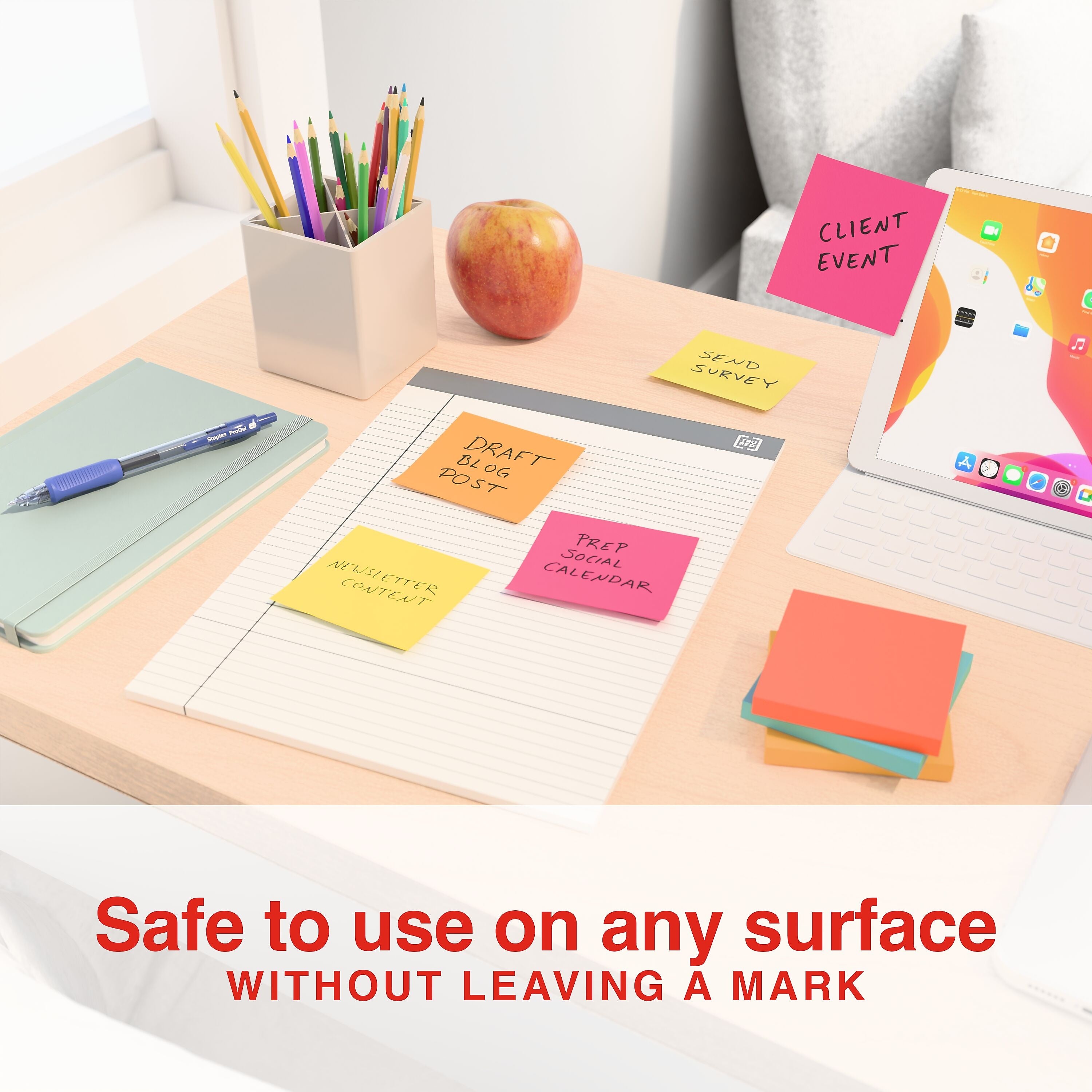 Staples Sticky Notes, 3" x 3", Dusk to Dawn Collection, 100 Sheets/Pad, 12 Pads/Pack (S-33BR12/52567)