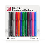 TRU RED™ Permanent Marker, Fine Tip, Assorted, 12/Pack (TR54530)
