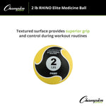 Champion Sports 2 lbs. Rhino Elite Medicine Ball, Yellow (CHMP694)