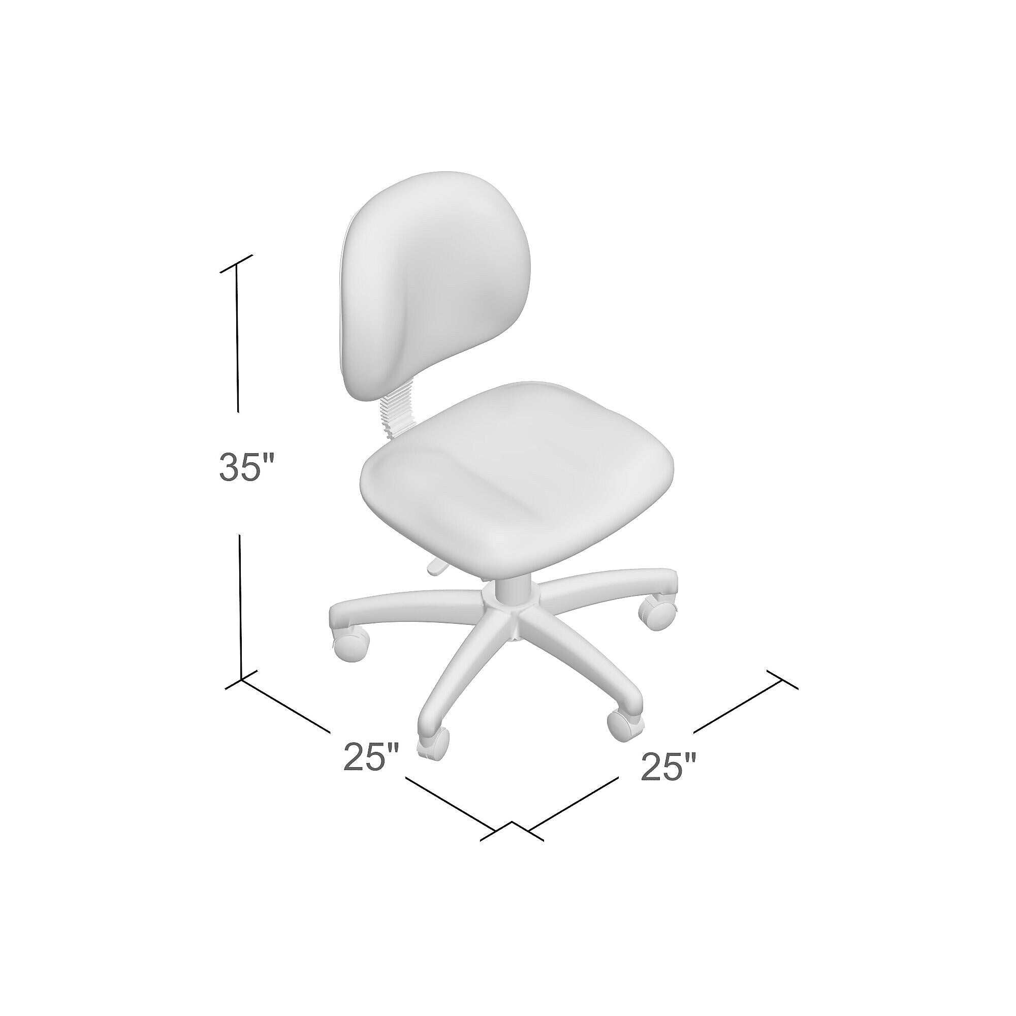 Boss Armless Ergonomic Fabric Swivel Task Chair, Black (B315-BK)