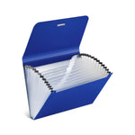 Staples Moisture Resistant Reinforced Plastic Filing Accordion File, 13-Pocket, Letter Size, Blue (TR52014)